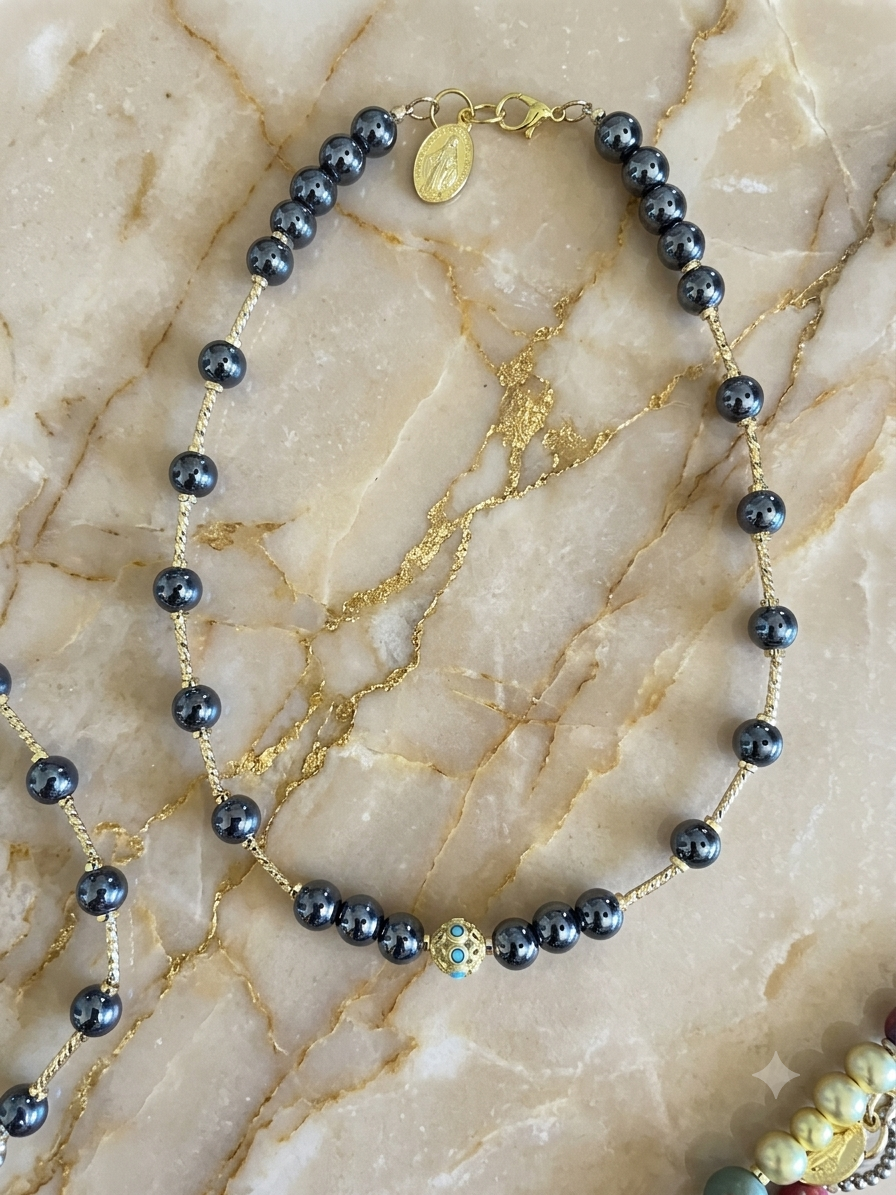 Le Marius hématite turquoise